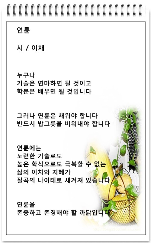 오늘의유머 - 연륜, 외 2편 / 이채시인 감동시 연륜, 외 2편 / 이채시인 감동시